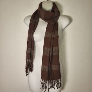 Scarf in Brown and Silver